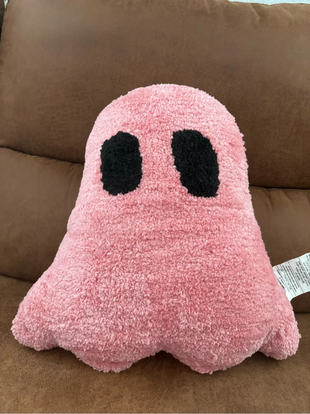 Plush Pink Ghost Accent Pillow